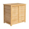 Household Essentials Bamboo and Cotton Double Laundry Sorter with Lid