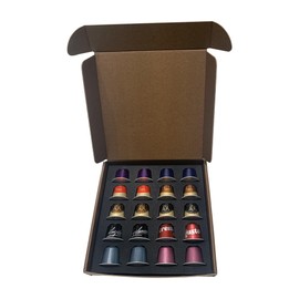 Variery pack, coffee pods compatible with Nespresso Original Coffee Machines, Gift Box with Organizer, 20 Dark Roast Capsules