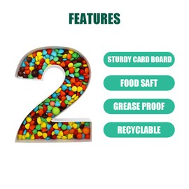 Paper Mache Cardboard Number Fillable Cutout Tray Sweet Chocolate Jelly Beans Birthday Party Treat (2)
