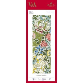 DMC Golden Lily Cross-Stitch Bookmark Kit, Includes Six-Strand Embroidery Thread, Embroidery Needle, 14ct Aida Fabric and Instructions