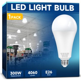LED Light Bulb A23 300W Equivalent, Super Bright 4060 Lumen 5000k Cool Daylight White E26 Medium Base 33 Watt LED Bulb for Outdoor Indoor Lamp Area Garage Warehouse Workshop Street Backyard