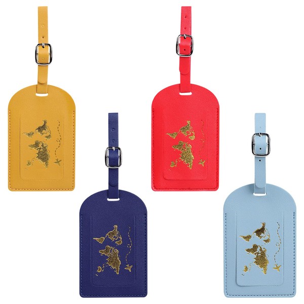 Mayoii 4pcs Luggage Tag PU Leather Moisture and Dust Prevention