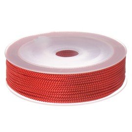 HARFINGTON Trenzado Nylon Cordel Hilo Rebordear Cordón 1,5mm 20M/65 Pies Extrafuerte Trenzado Nylon Cadena para Elaboración Pulseras Joyería Fabricación, Rojo
