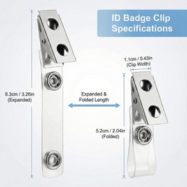 500 Pack of Metal Badge Clips with Clear PVC Straps, Double Hole Badge Holder Clips for Name Tags/ID Cards/Work/Office/Nurses/Teachers/Events Supplies