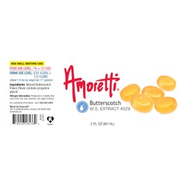 Amoretti - Butterscotch Extract Water Soluble 2 oz - Highly Concentrated & Perfect For Pastry, Savory, Brewing, and more, Preservative Free, Vegan, Kosher Pareve, Keto Friendly
