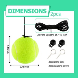 Aokdom 2PCS Garage Tennis Ball Parking Aid,Adjustable Strap Garage Ball for Parking&Collision Protection,Universal Garages Parkings Aid Includes Screw Hooks&Spring Clips Car Tools