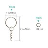CHRORINE 50 Pack Keychain Rings for Crafts and Open Jump