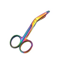OdontoMed2011 Titanium Galaxy Rainbow 3.5" Ultimate Lister Bandage Ideal For Nurses, Emt, Medic Students, Stainless Steel Rainbow Bandage Scissors 3 1/2"