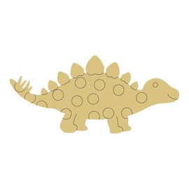 Stegosaurus Design by Lines Cutout Unfinished Wood Dinosaur Kids Prehistoric Door Hanger MDF Shape Canvas Style 1 Art 1 (6")