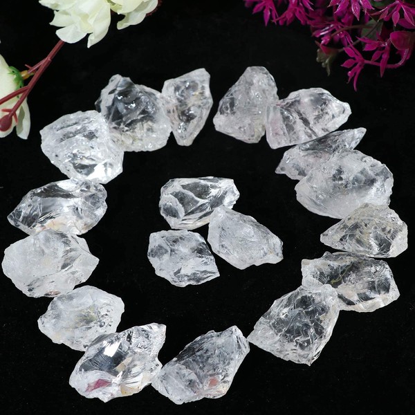 Zaicus Clear Quartz Natural Rough Stone Raw Gemstone for Healing Tumbling Wire Wrapping Crystals Rock Supplies Cabbing Polishing Cutting Lapidary Enhance Home Decor (1 Lb)