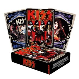 AQUARIUS Kiss - Baraja de Cartas con Temática de Kiss - Producto Oficial y Coleccionable - Tamaño de Póquer con Acabado de Lino