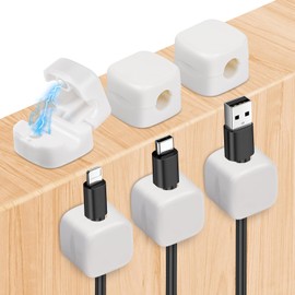URAQT 6 Pack Magnetic Cord Holder Cable Clips Appliance Cord Organizer for Desk Cable Management Strong Adhesive Wire Cord Holder Keeper for Home Office Car Wall Nightstand Desk Cable Cord Organizer