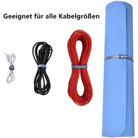 Trilancer Cable Tie with Velcro, 20cm 50 Pieces Reusable Velcro Cable Tie (Black)