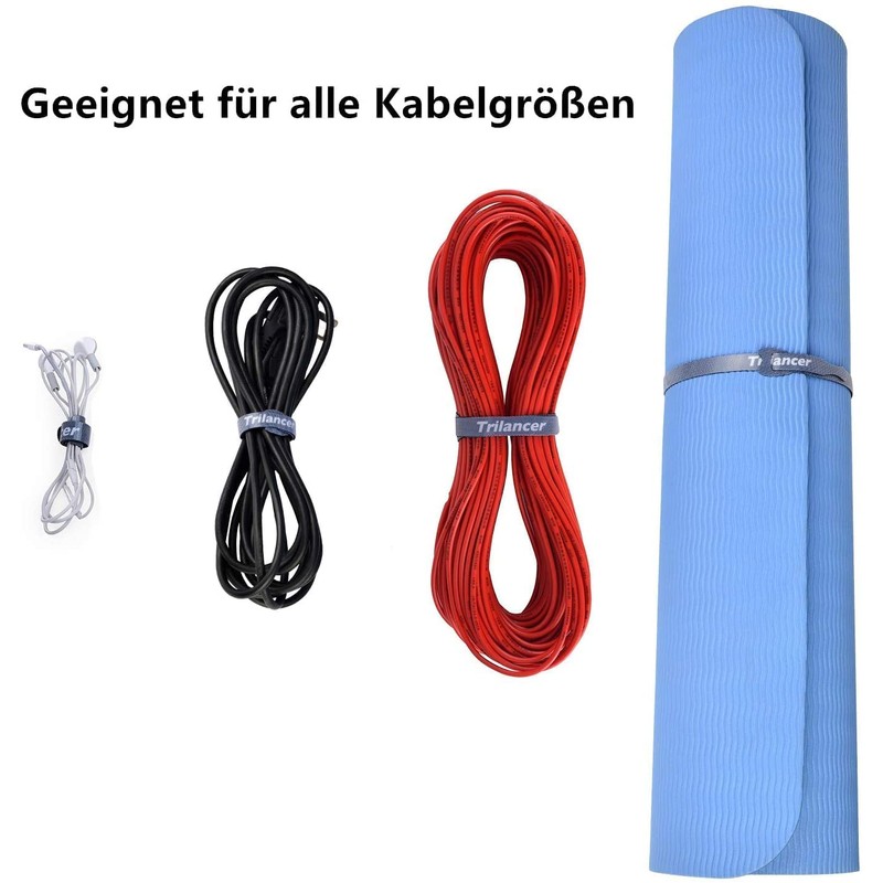 Trilancer Cable Tie with Velcro, 20cm 50 Pieces Reusable Velcro