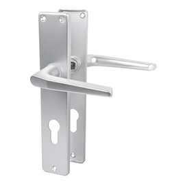 Door Handle Latch Set Door Handles Made of Aluminum in Silver Anodized - Profile Actuator