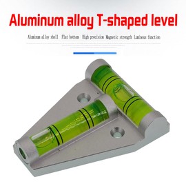 Aluminum alloy high-precision T-shaped mini level platform can be used with a small level ruler and strong magnetic beads (58 * 43 * 13mm)