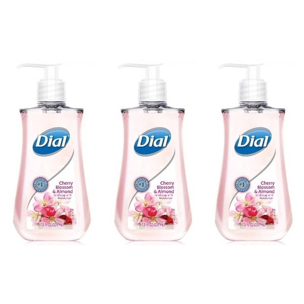 Dial Cherry Blossom and Almond Liquid Hand Soap with Moisturizers 7.5 fl. oz. (Pack of 3)