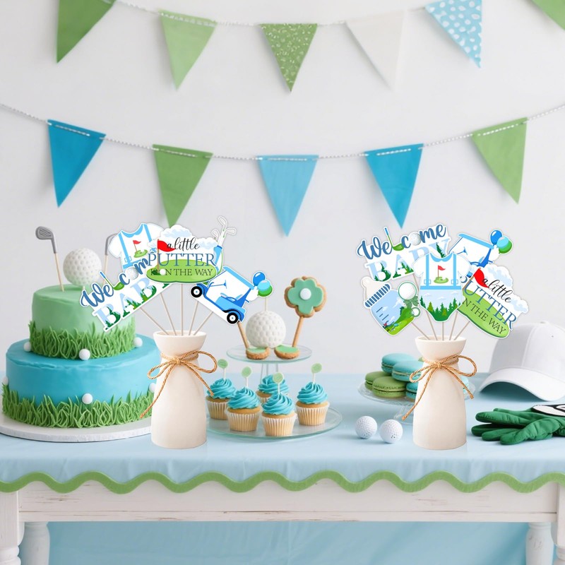 Funmemoir Golf Baby Shower Decorations - 24pc Table Centerpiece Sticks,