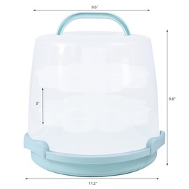 EWAFILU 3-Tier Party Cupcake Carrier, Cupcake Holder with Lid and Handle for Transport Storage 24 Cupcakes (Green)