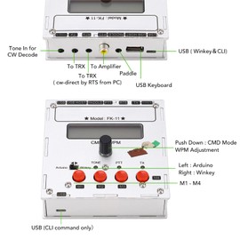 Eujgoov K3NG Keyer Module Open Source Aluminum Alloy CW Morse Code Keyer for LCD Display