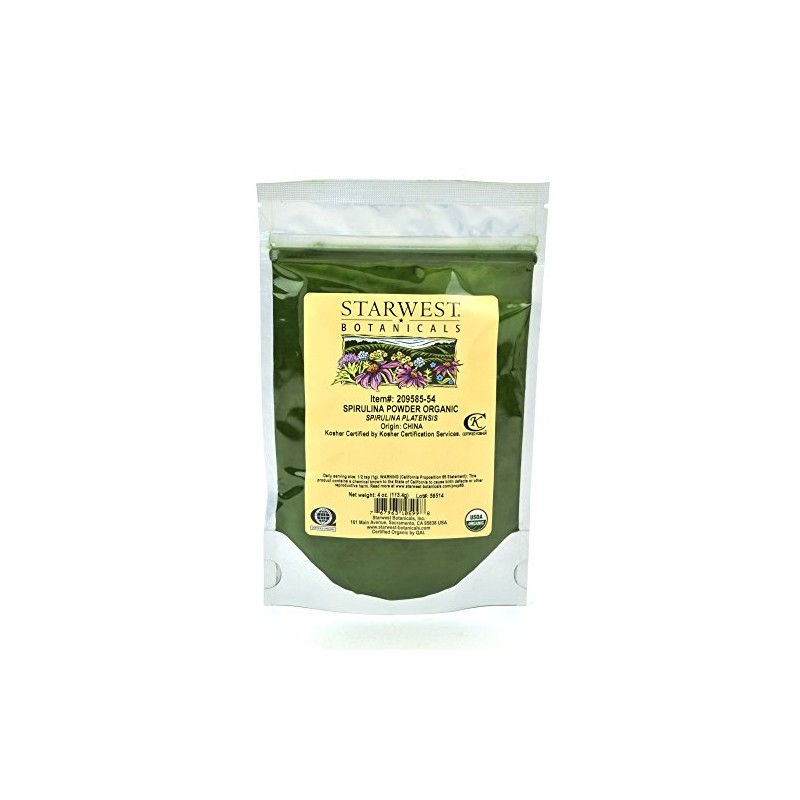 Starwest Botanicals Organic Spirulina Powder, 4 Ounces