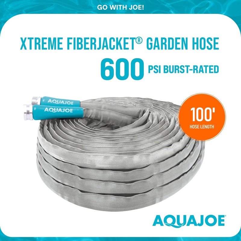 Aqua Joe AJFJH100-58-PRX XTREME FIBERJACKET Flexible, Kink-Resistant Garden Hose, 600
