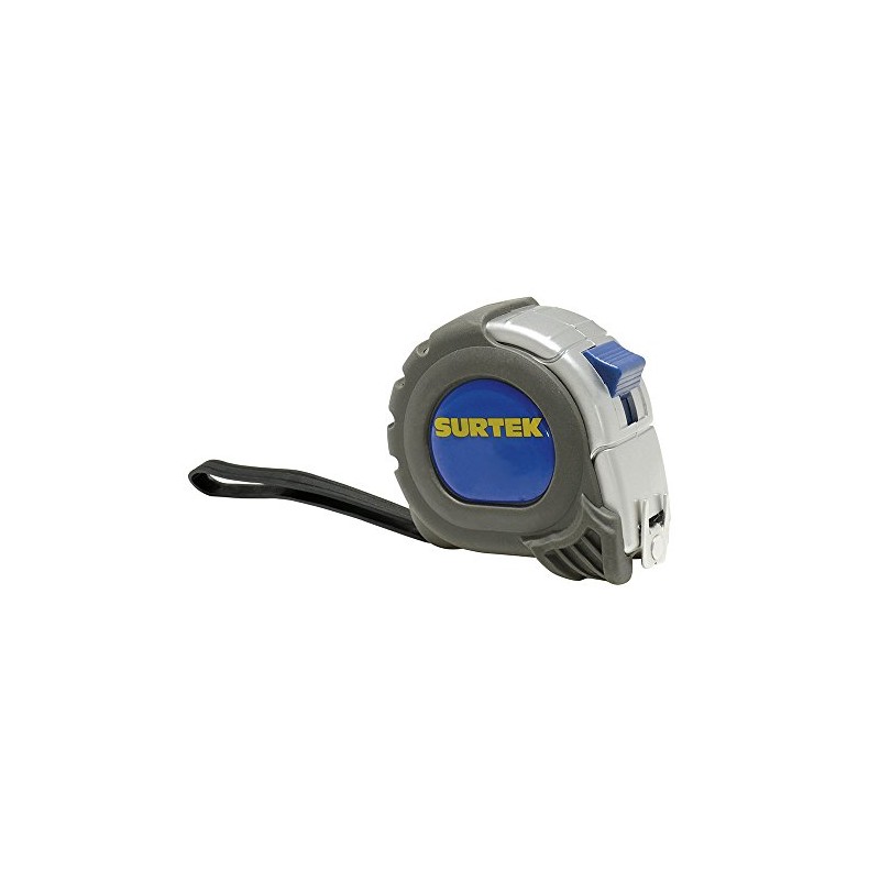 Surtek B122086 Flexómetro con carcasa anti-impacto silver 5 m x