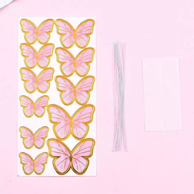TO 100pzs Adornos De Mariposa 3d Para Decoración De Pasteles