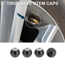 TUCKBOLD 4 Pcs Tire Valve Stem Caps Stylish 7x17mm Tyre Valve Dust Covers Billiard Shape Titanium Tone Aluminum Alloy