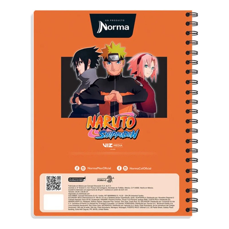 2 Libretas Profesional Norma Naruto 100h Cuadro C5, Variado Multicolor