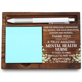 Mental Health Nurse Office Desk Organizer, Inspirational Gift for Psychiatric Nurses, Thoughtful Appreciation Gift, Motivational Decor for Healthcare, Wooden Sticky Note Holder, LQQ32