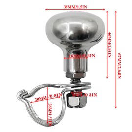 AIMALL Marine Steering Wheel Power Ball – 316 Stainless Steel Yacht Spinner Knob Grip, 1.5x2.6in Ergonomic Hand Control, Anti-Rust for Marine Steering Wheels