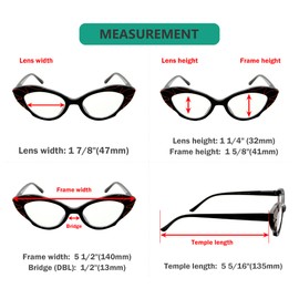 Eyekepper 10-Pack Small Lens Reading Glasses for Women Cat Eye Ladies Readers Include 2 Reading Sunglasses +3.00