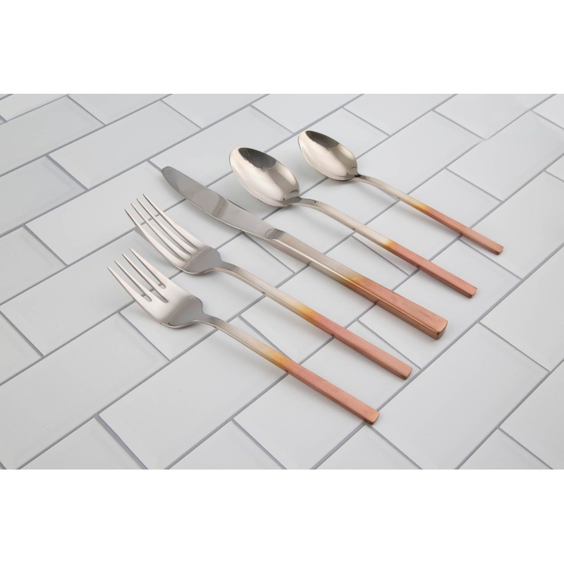 Cambridge Copper Ombre Kelvin Piece Flatware Set, 20 Count