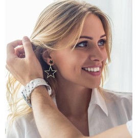 Blingsoul Gold Star Earrings - Radiant Gold Rhinestone Earrings for Women | Star Dangle Earrings in Elegant Gold