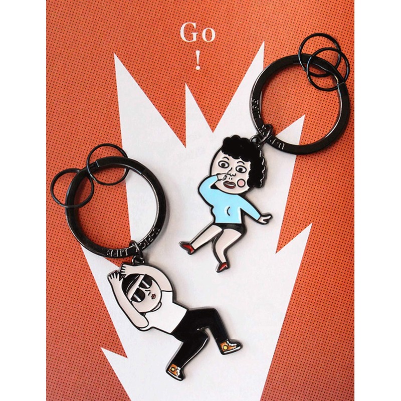 U-PICK Cute Keychain Metal Keychain Cartoon Style Keychain Bag Accessory