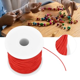 SALUTUY 1mm Elastic String, Red, Soft & Stretchy, 100m, Ideal for Jewelry Making, DIY Crafts & Clothing Making