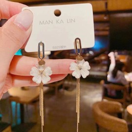 Unbranded Crystal Flower Long Dangle Drop Earrings for Women,Elegant Tassel Earrings,Gift