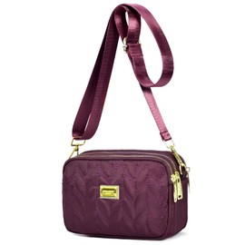 LassZone Ladies Girls Crossbody Bag Multi-Pocket Shoulder Bag Waterproof Nylon Handbag Small Cellphone Purse Wallet for Women