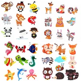 Basetousual 37 Pieces 5D Stickers for Kids, DIY Animal Painting Animals Diamond, 5D Diamond Sticker Kit, Kids Stickers Birthday Gift