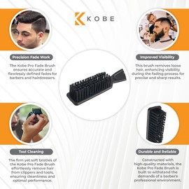 Kobe Pro Fade Brush - Professional-Grade Hair Styling Tool for Impeccable Fades - Ideal for Barbers and Stylists - Achieve Perfectly Blended Haircuts with Ease
