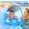 LAYCOL Baby Pool Float with UPF50+ Sun Protection Canopy,Add Tail