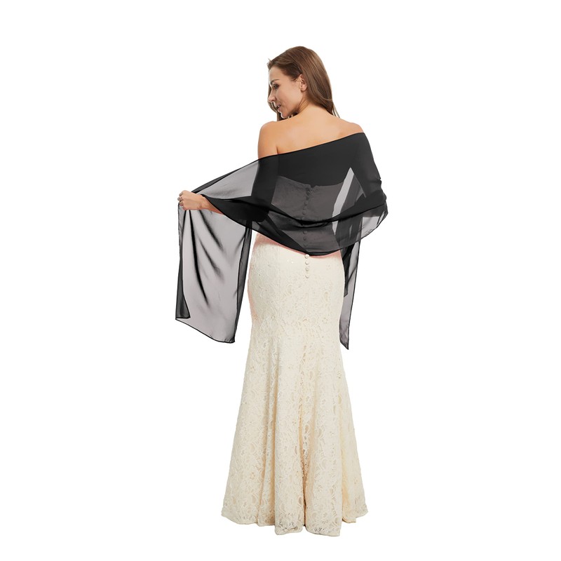 Shawl Scarve Wraps Soft Chiffon Lace Pashmina for Evening Dresses