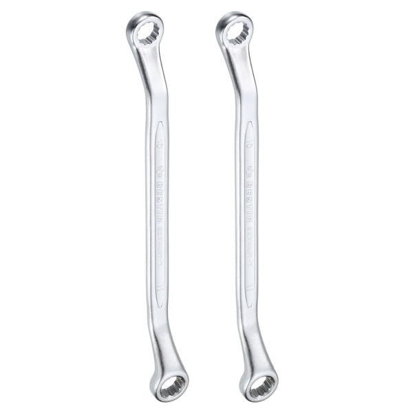 HARFINGTON 2pcs 45-Degree Offset Box End Wrench 10mm x 11mm