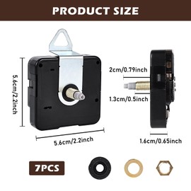 BORDEAG 7 Pieces Clock Movement for Wall Clock with 10 Sets of Hands, Clock Movement for Wall Clock, Clocks for Self-Installation, Silent Quartz Movement Movement Mechanism of DIY Clock Movement Kits