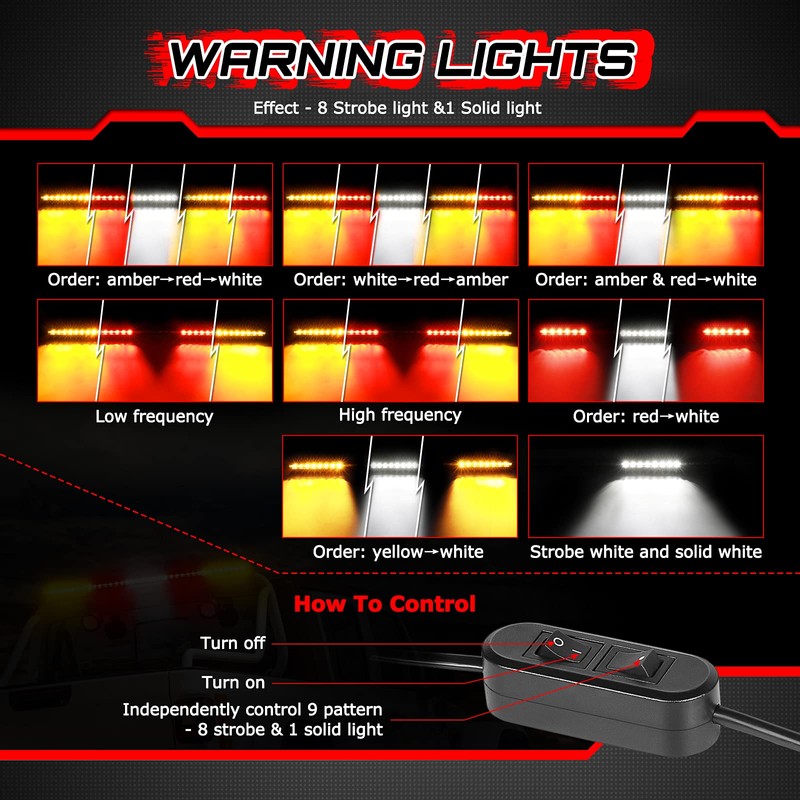 OFFROADTOWN 37 Inch Slim LED Chase Bar Rear LED Strobe