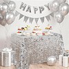 Rectangle Glitter Sequin Tablecloth: Silver Sequin Fabric Table Cloth 50x102