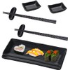 Ruikcoll Sushi Plate with Dipping Bowls, Sushi Crockery with Chopsticks,
