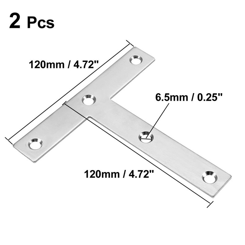 sourcing map Flat Plate T-Shape 120 mm x 120 mm