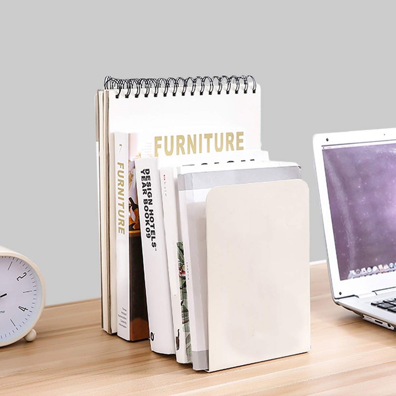 VONDERSO Heavy Duty White Decorative Metal Bookends, VONDERSO Metal Book